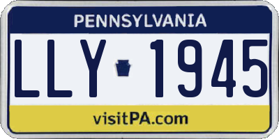 PA license plate LLY1945