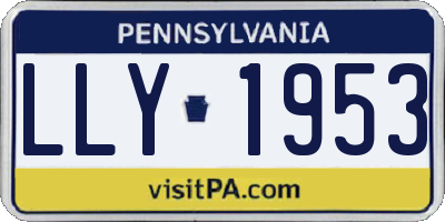 PA license plate LLY1953