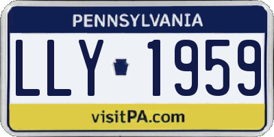 PA license plate LLY1959