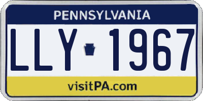 PA license plate LLY1967