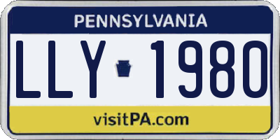 PA license plate LLY1980