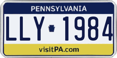 PA license plate LLY1984