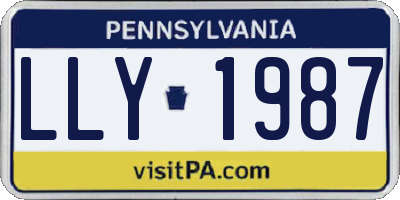 PA license plate LLY1987