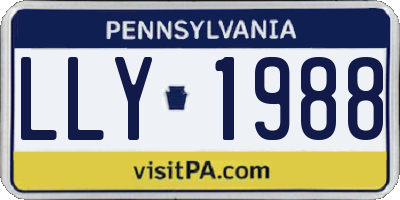 PA license plate LLY1988