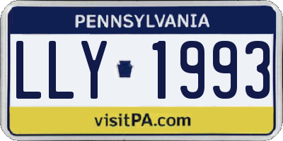 PA license plate LLY1993
