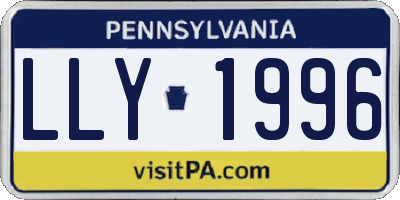 PA license plate LLY1996