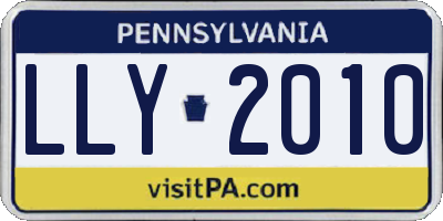 PA license plate LLY2010