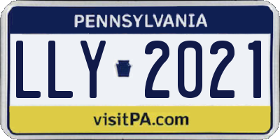PA license plate LLY2021