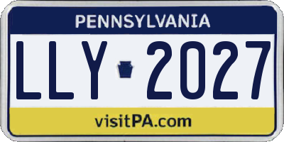 PA license plate LLY2027