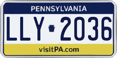 PA license plate LLY2036