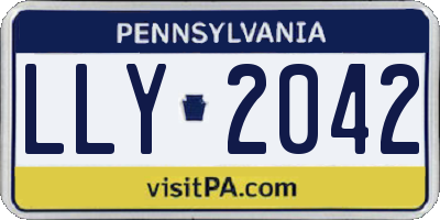 PA license plate LLY2042