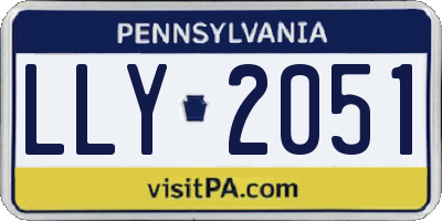 PA license plate LLY2051