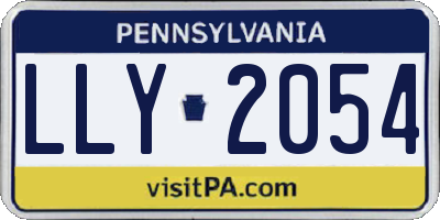 PA license plate LLY2054