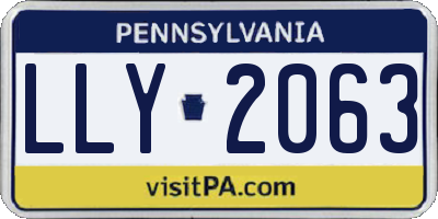 PA license plate LLY2063