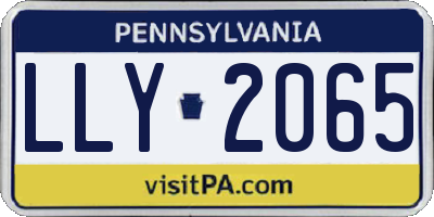 PA license plate LLY2065