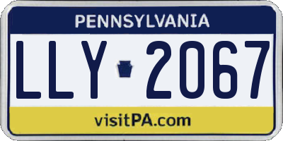 PA license plate LLY2067