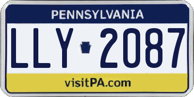 PA license plate LLY2087