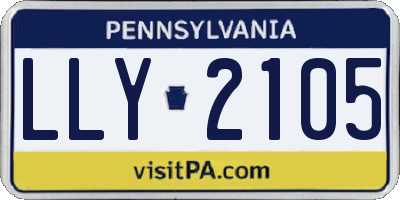 PA license plate LLY2105
