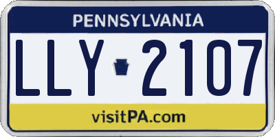 PA license plate LLY2107