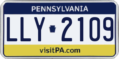PA license plate LLY2109