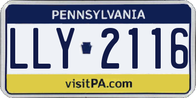 PA license plate LLY2116