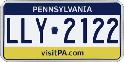 PA license plate LLY2122