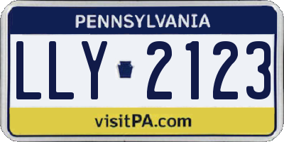 PA license plate LLY2123