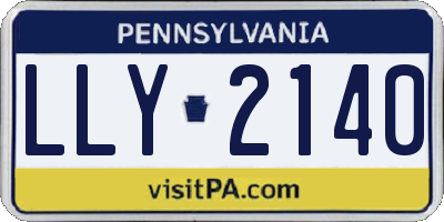 PA license plate LLY2140