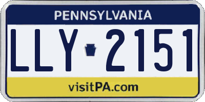 PA license plate LLY2151