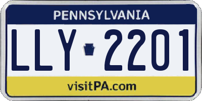 PA license plate LLY2201