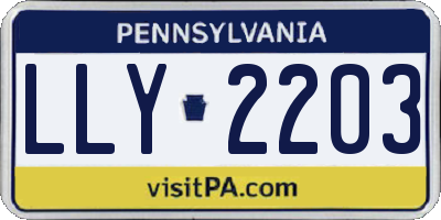 PA license plate LLY2203