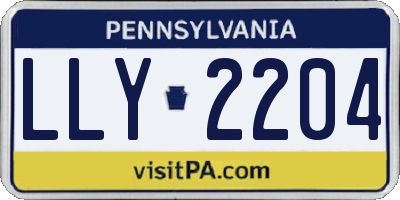 PA license plate LLY2204