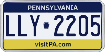 PA license plate LLY2205