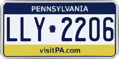 PA license plate LLY2206