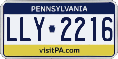 PA license plate LLY2216