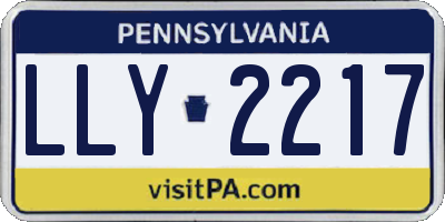PA license plate LLY2217