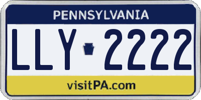 PA license plate LLY2222