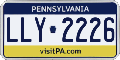PA license plate LLY2226