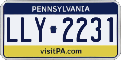 PA license plate LLY2231