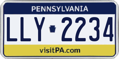 PA license plate LLY2234
