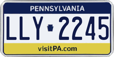 PA license plate LLY2245