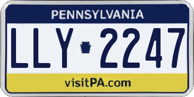 PA license plate LLY2247