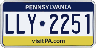 PA license plate LLY2251