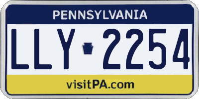 PA license plate LLY2254