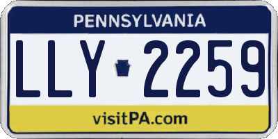 PA license plate LLY2259
