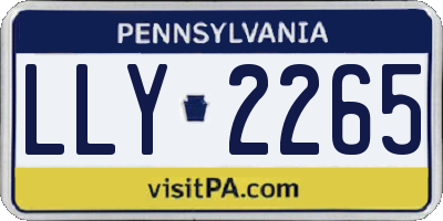 PA license plate LLY2265