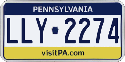 PA license plate LLY2274