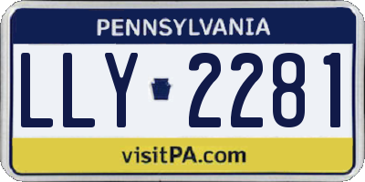 PA license plate LLY2281