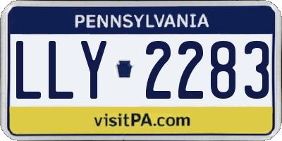 PA license plate LLY2283