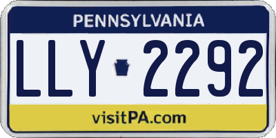 PA license plate LLY2292